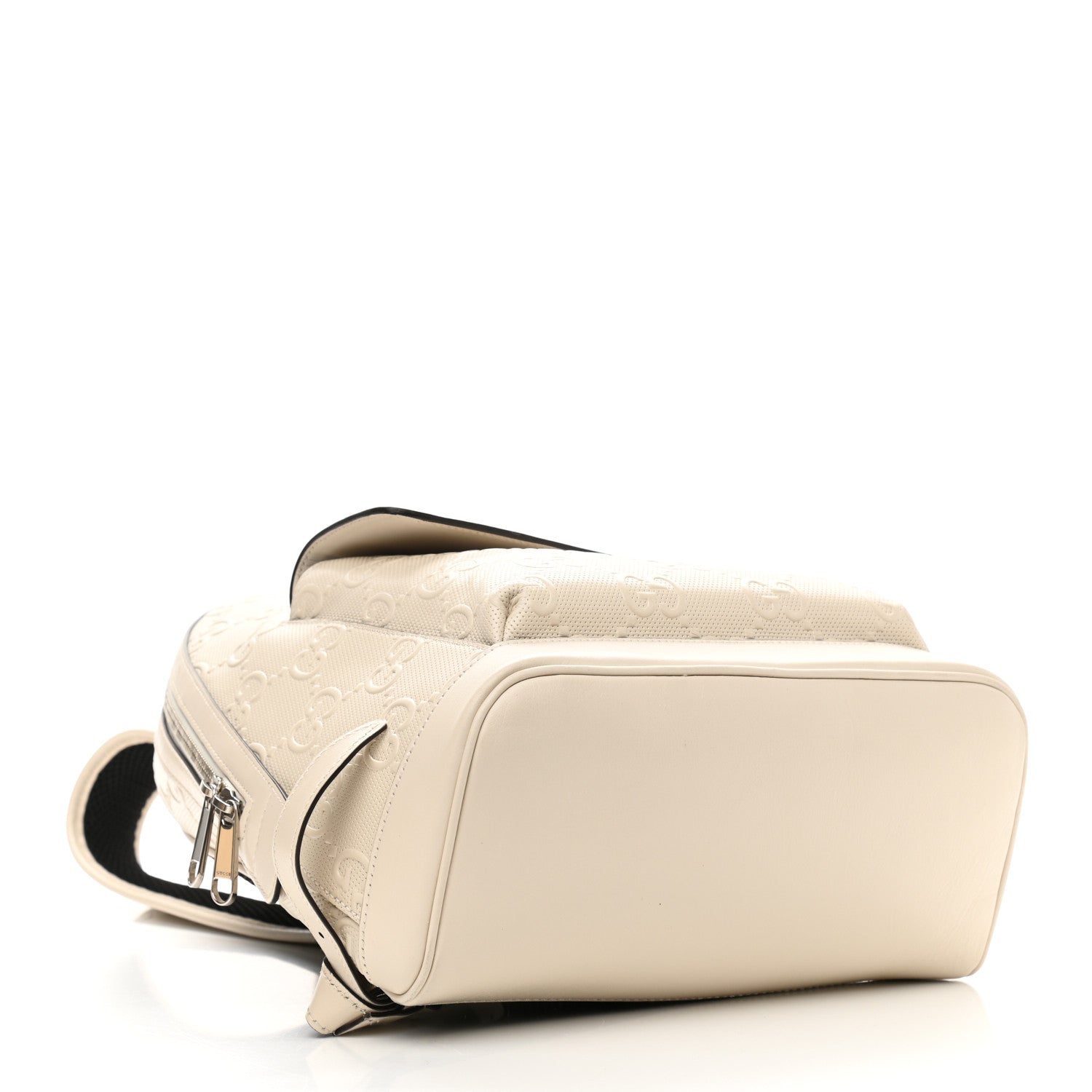 Gucci Calfskin GG Tennis Embossed Backpack Mystic White Black 4 of 12