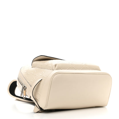 Gucci Calfskin GG Tennis Embossed Backpack Mystic White Black 4 of 12