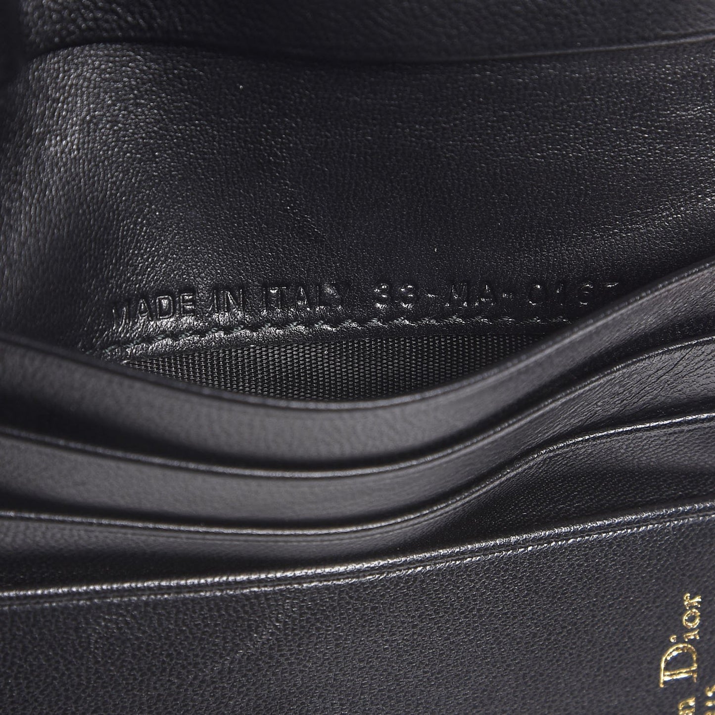 Lambskin Cannage Dioraddict Flap Wallet Black