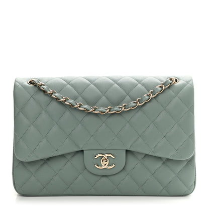 Chanel Caviar Quilted Jumbo Double Flap Dark Green 1 of 11
