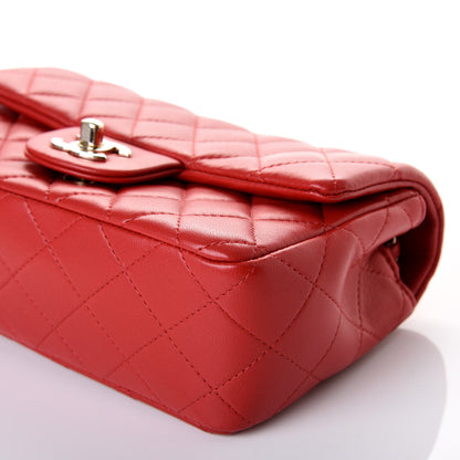 Chanel Lambskin Quilted Mini Rectangular Flap Red 6 of 10