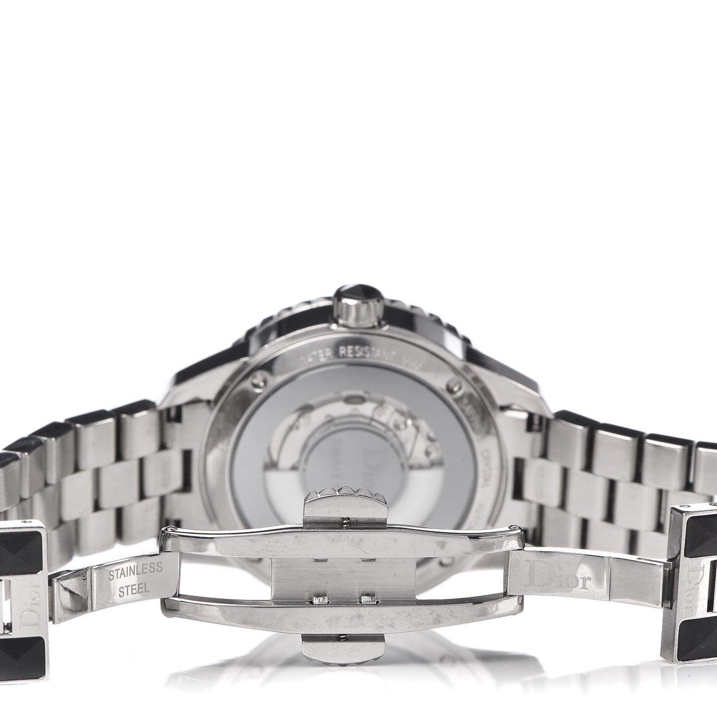 Stainless Steel Diamond Sapphire 33mm Christal Automatic Watch Black
