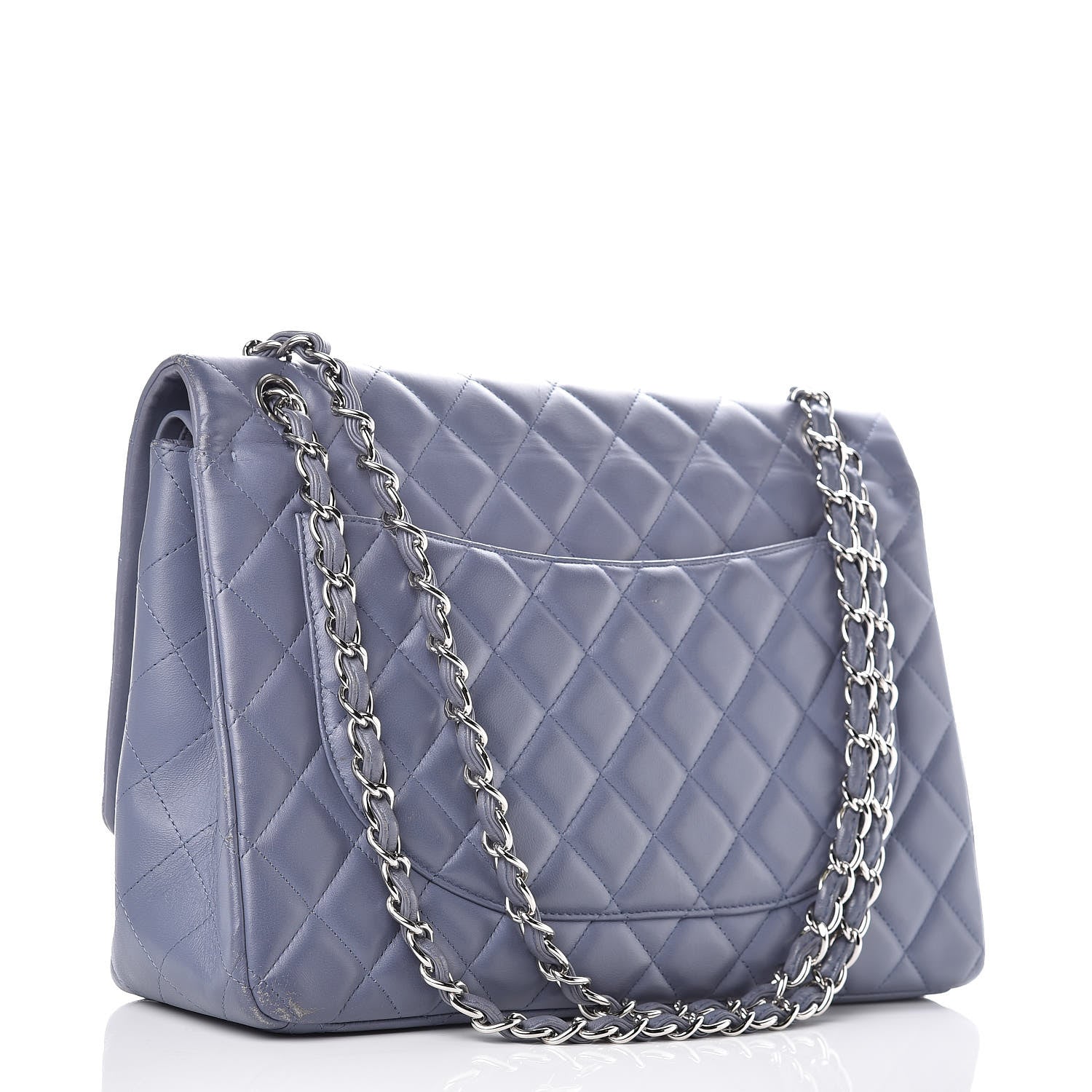 Chanel Lambskin Quilted Maxi Double Flap Purple 3 of 17