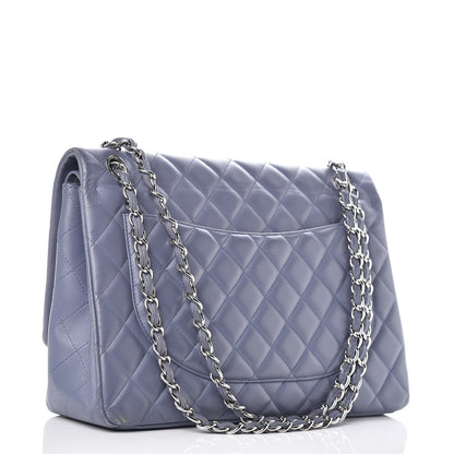 Chanel Lambskin Quilted Maxi Double Flap Purple 3 of 17