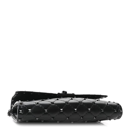 Valentino Garavani Lambskin Rockstud Spike Wallet on Chain Black 4 of 9