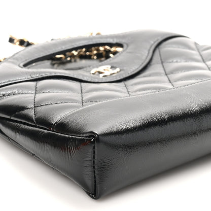 Chanel Shiny Crumpled Calfskin Quilted Nano 31 Shopping Bag Black 9 of 11