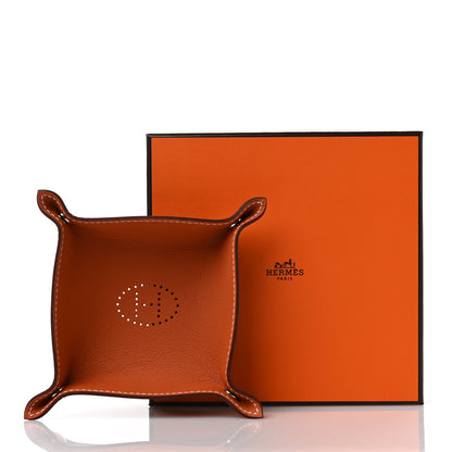Hermes Taurillon Clemence Mises et Relances Change Tray Potiron Fauve 8 of 8
