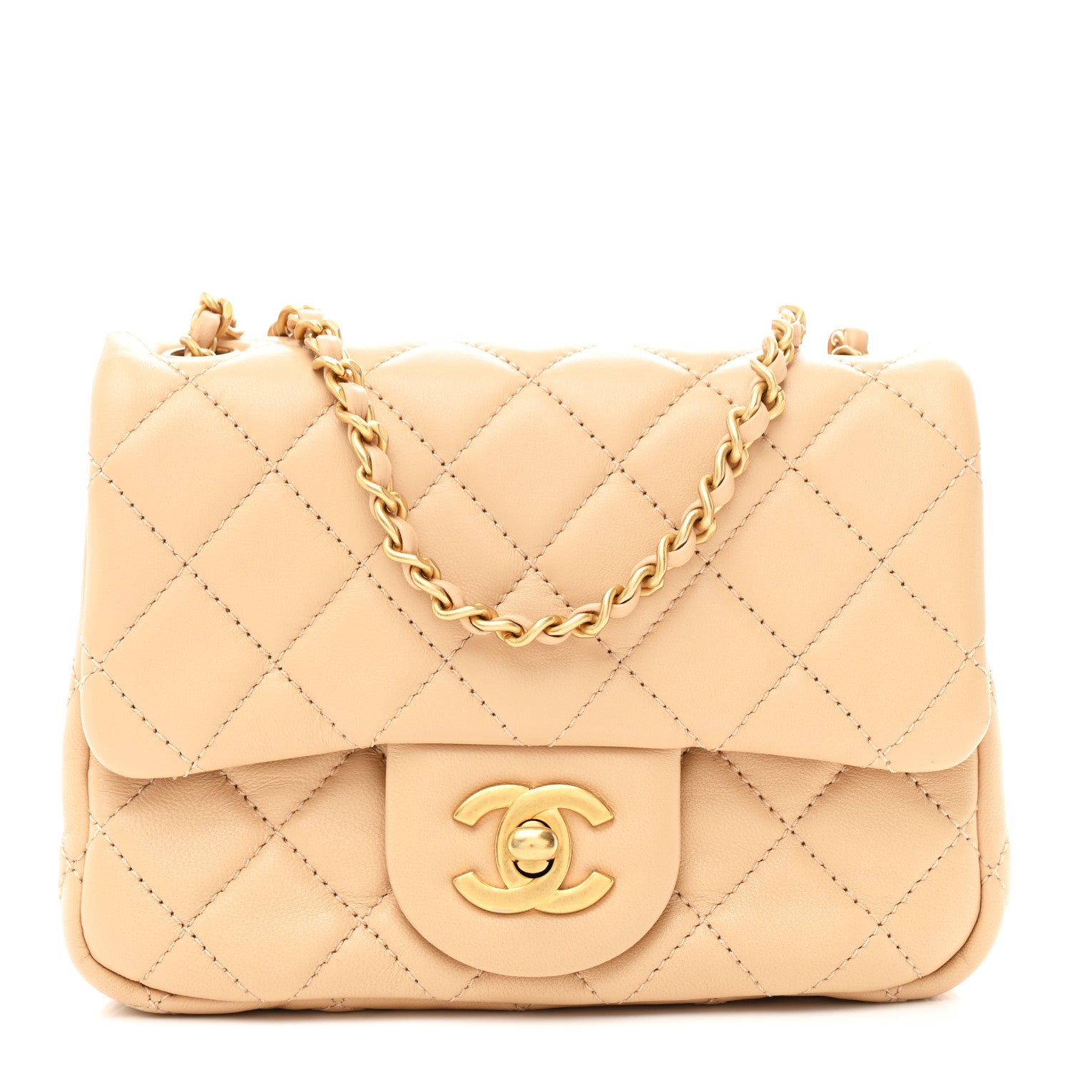 Chanel Lambskin Quilted Mini Pearl Crush Flap Beige 1 of 10