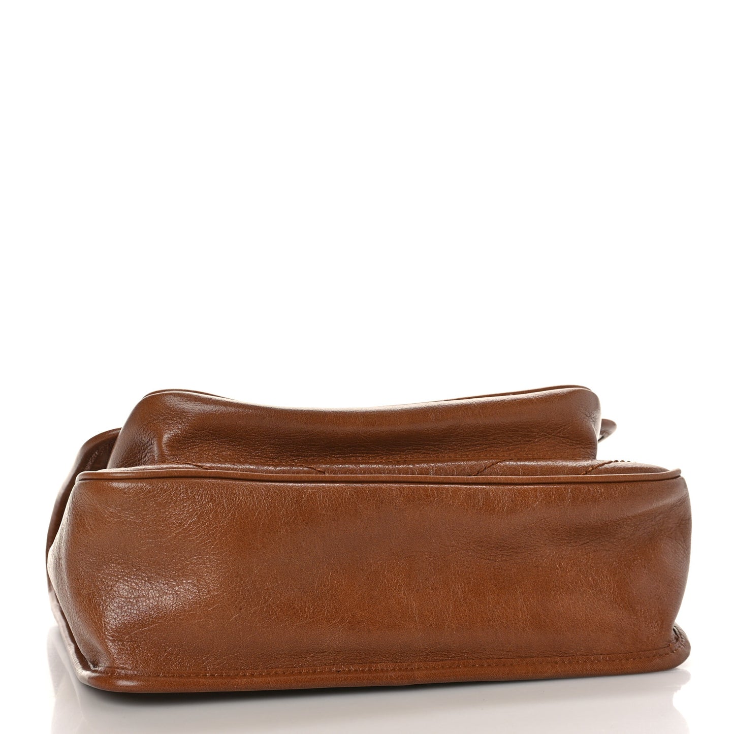Crinkled Calfskin Matelasse Monogram Medium Niki Chain Satchel Caramel