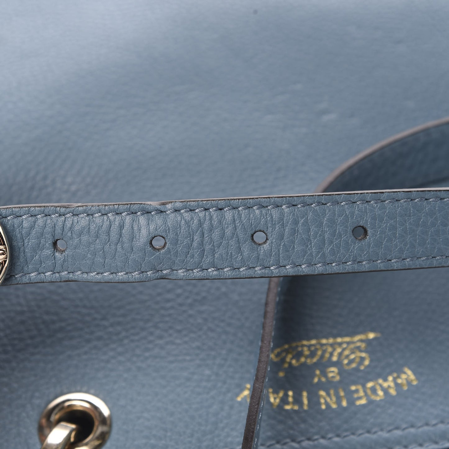 Calfskin Small Bamboo Shopper Tote Light Blue