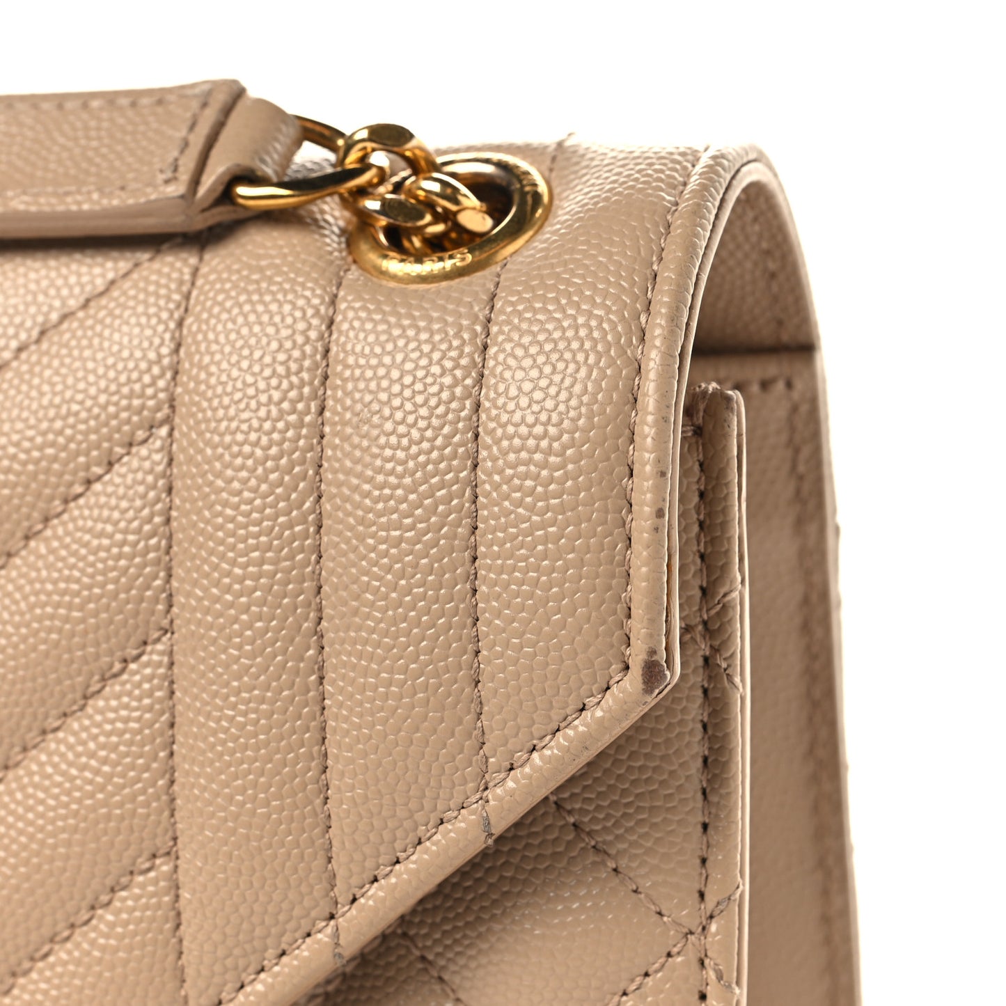 Grain De Poudre Textured Mixed Matelasse Triquilt Small Monogram Satchel Dark Beige