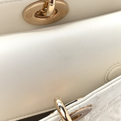 Christian Dior Calfskin Ornamental Embroidered Lady D-Joy White 10 of 15