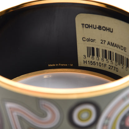 Hermes Enamel Printed Tohu Bohu Extra Wide Bracelet 70 Amande 5 of 6