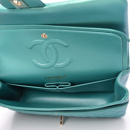 Chanel Iridescent Calfskin Quilted Medium Double Flap Green 5 of 10