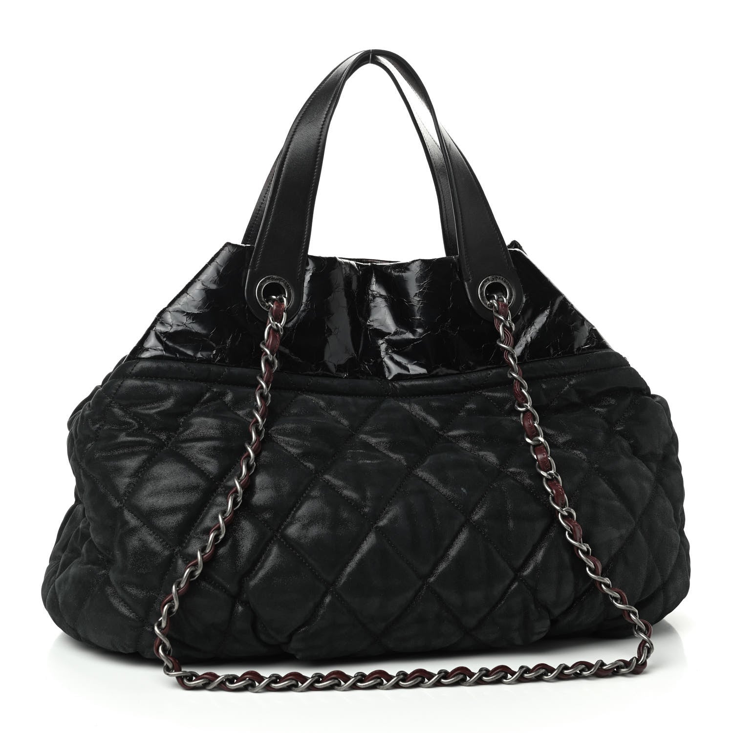 Chanel Iridescent Calfskin Quilted Large In The Mix Tote Black 2 of 8