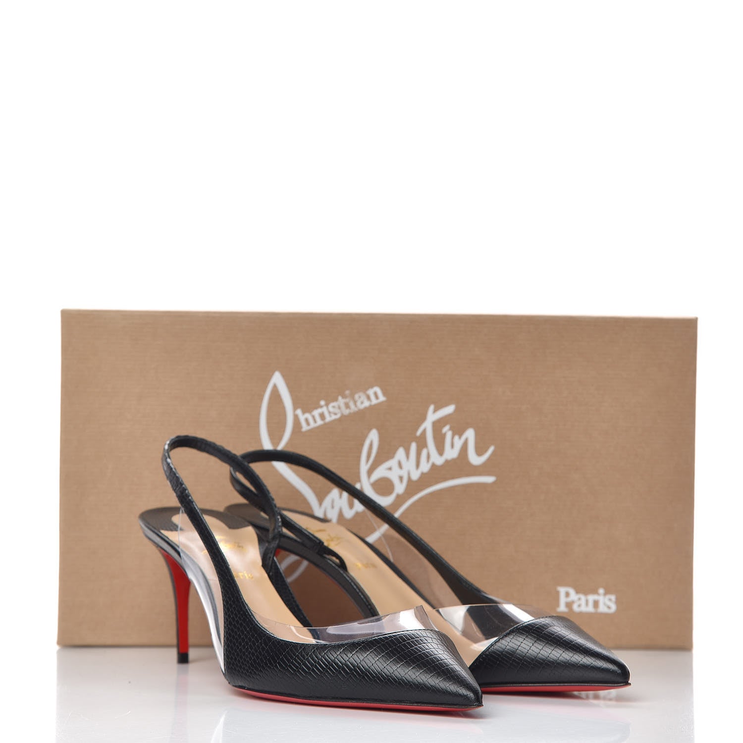 Christian Louboutin Calf Zarli PVC Optisexy 70 Pumps 38.5 Black 8 of 8