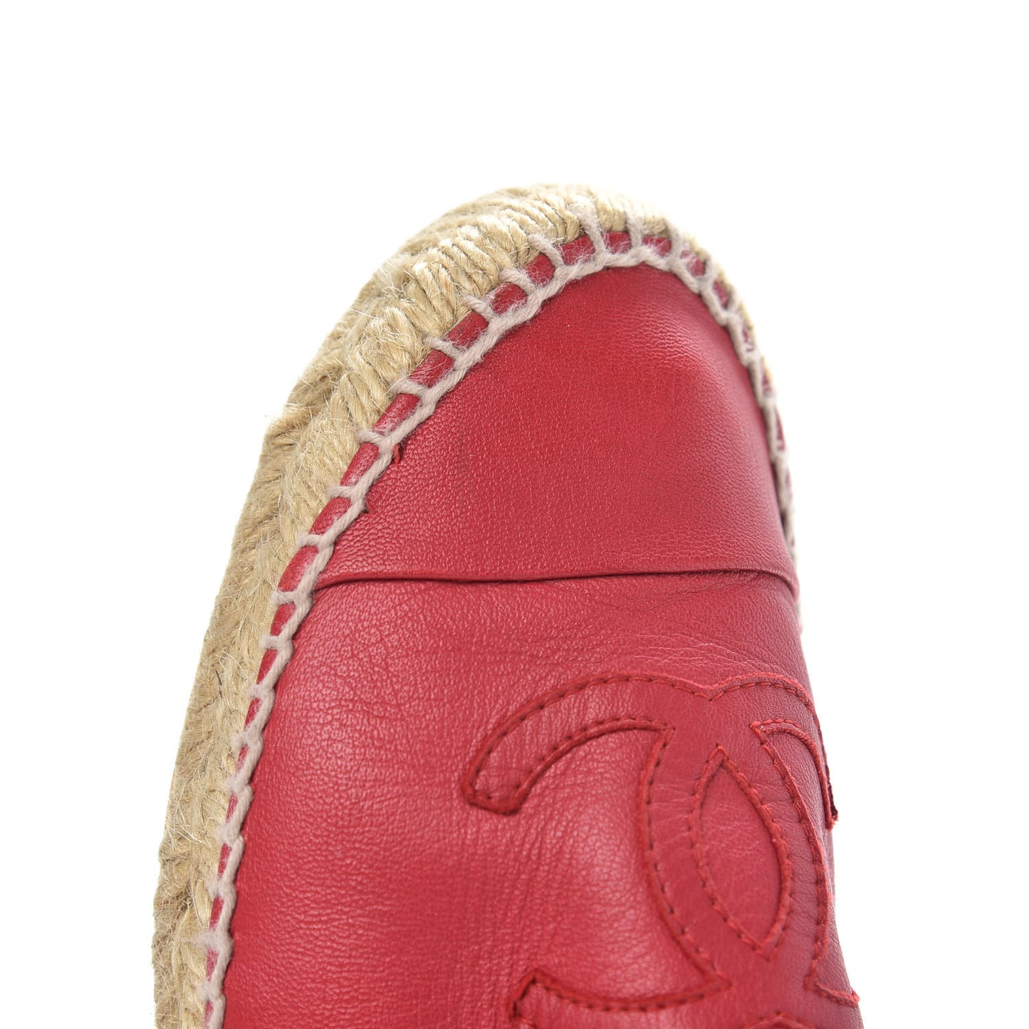 Lambskin CC Espadrilles 37 Red
