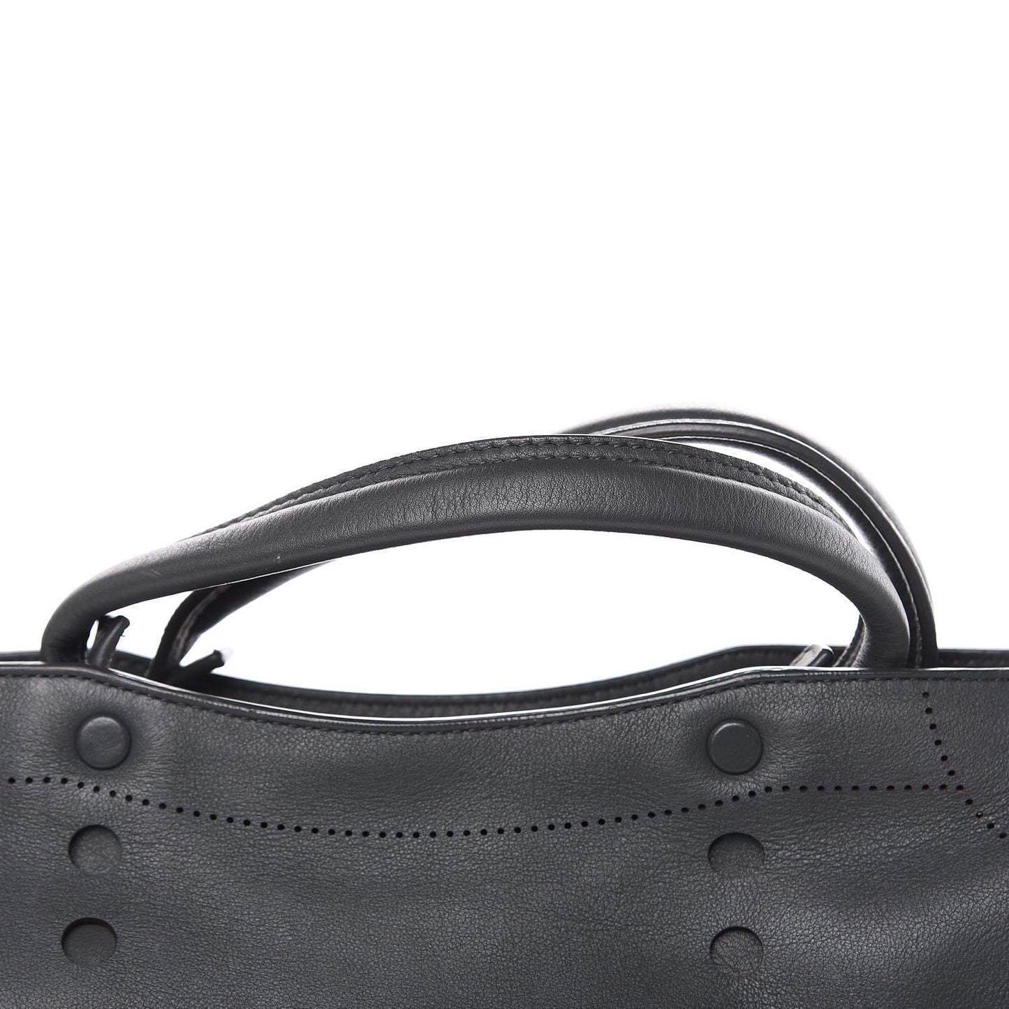 Veau Soyeux Perforated Blackout Hardware S City Gris Fossile