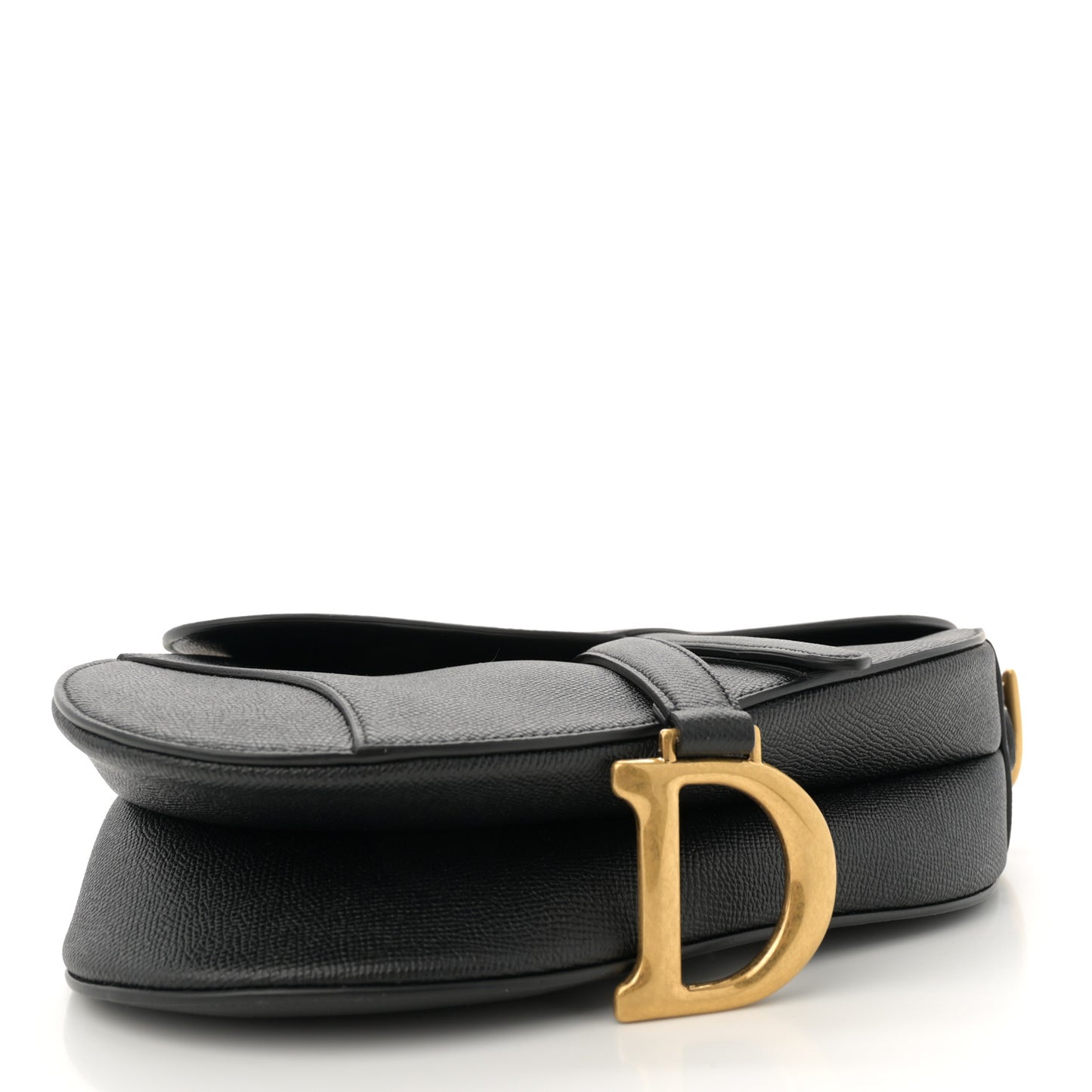 Grained Calfskin Saddle Bag Black