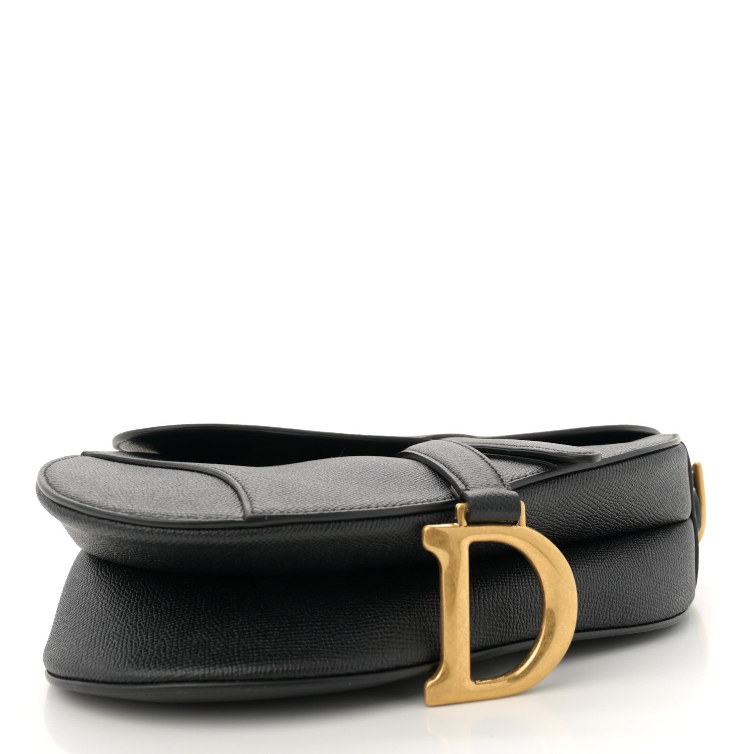 Christian Dior Grained Calfskin Saddle Bag Black 4 of 13