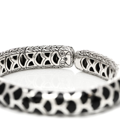 John Hardy Sterling Silver Enamel Slim Flex Naga Cuff Bracelet Black 3 of 3