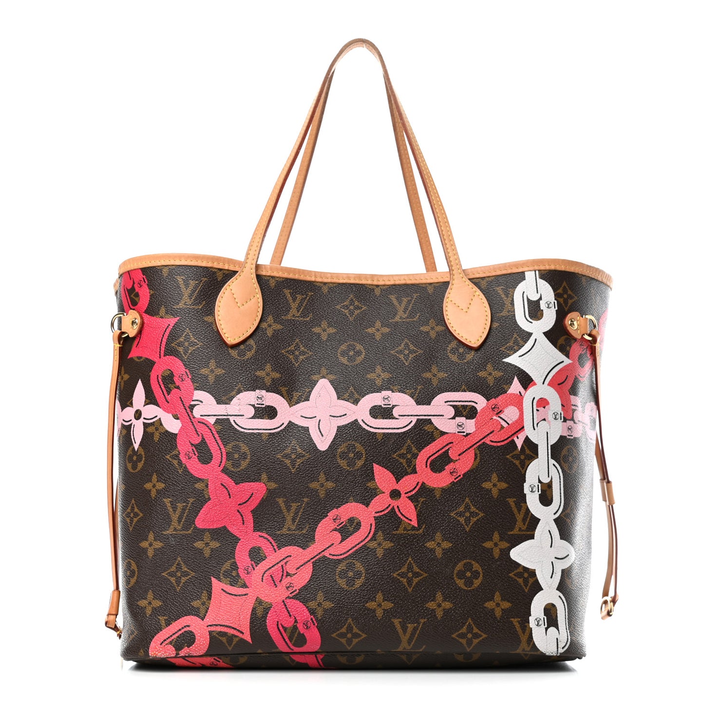 Monogram Bay Neverfull MM Rose Ballerine Poppy