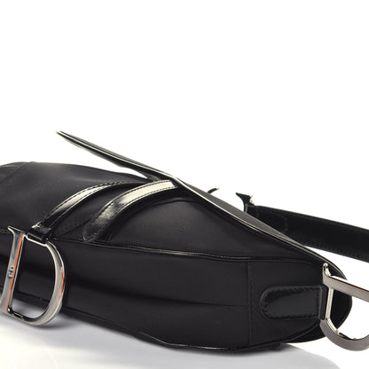 Christian Dior Canvas Patent Calfskin Saddle Bag Black 8 of 8