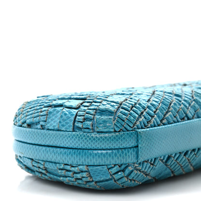 Bottega Veneta Ayers Intrecciato Karung Knot Clutch Blue 8 of 9