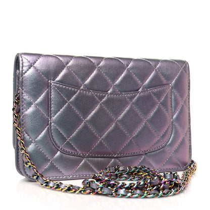 Chanel Iridescent Lambskin Quilted Reissue Wallet On Chain WOC Light Purple 3 of 11