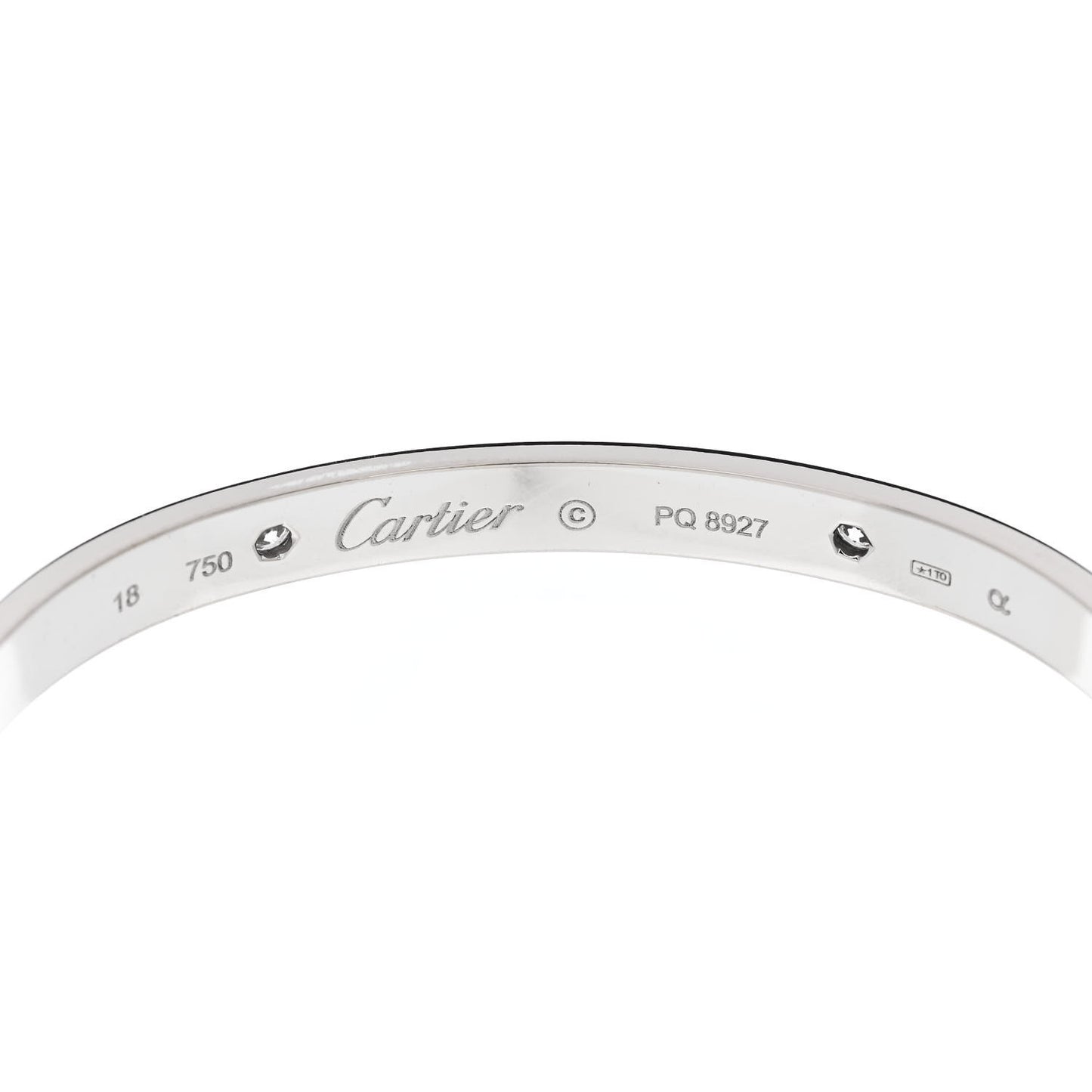 18K White Gold 4 Diamond Love Bracelet 18