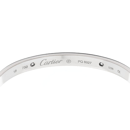 Cartier 18K White Gold 4 Diamond Love Bracelet 18 6 of 9