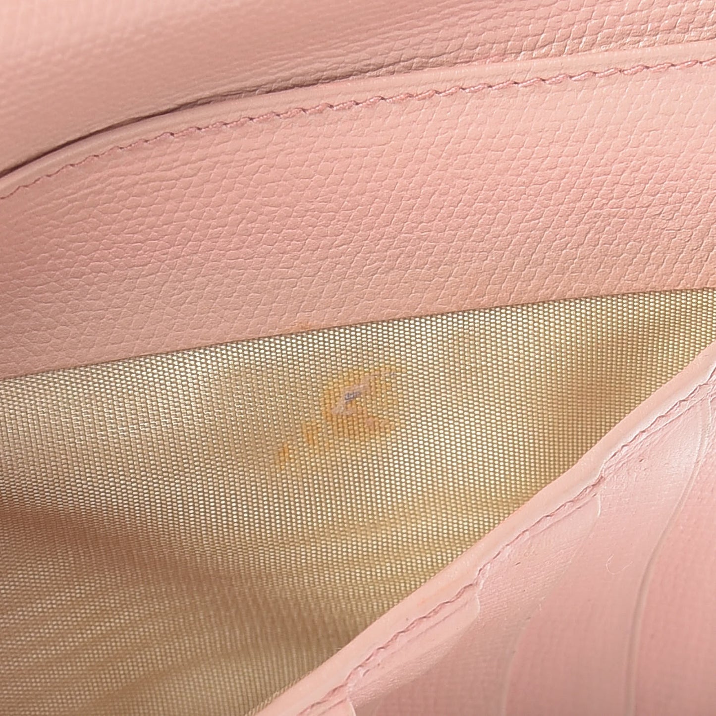 Grained Calfskin CC Button Wallet Pink