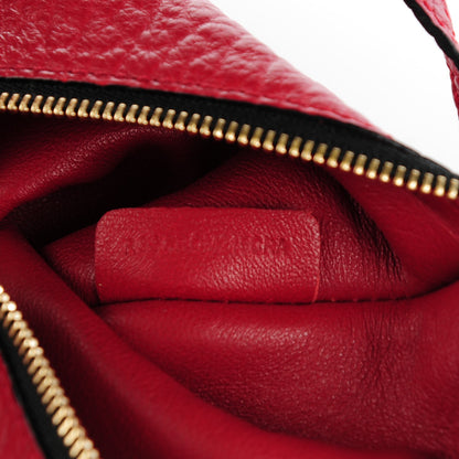 Burberry Signature Grain Calfskin Check Embossed Small The Canter Tote Military Red 9 of 9