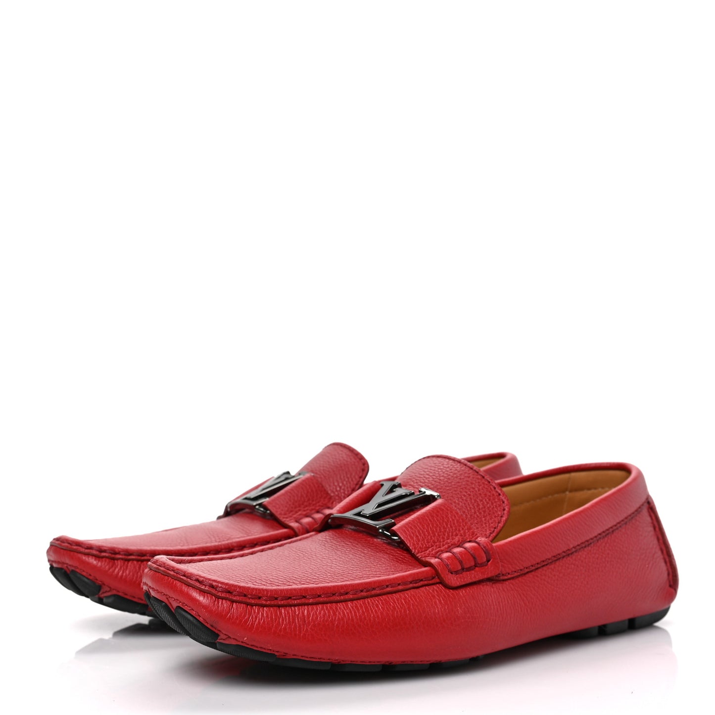 Calfskin Mens Monte Carlo Car Shoe Moccasin Loafers 8.5 Red