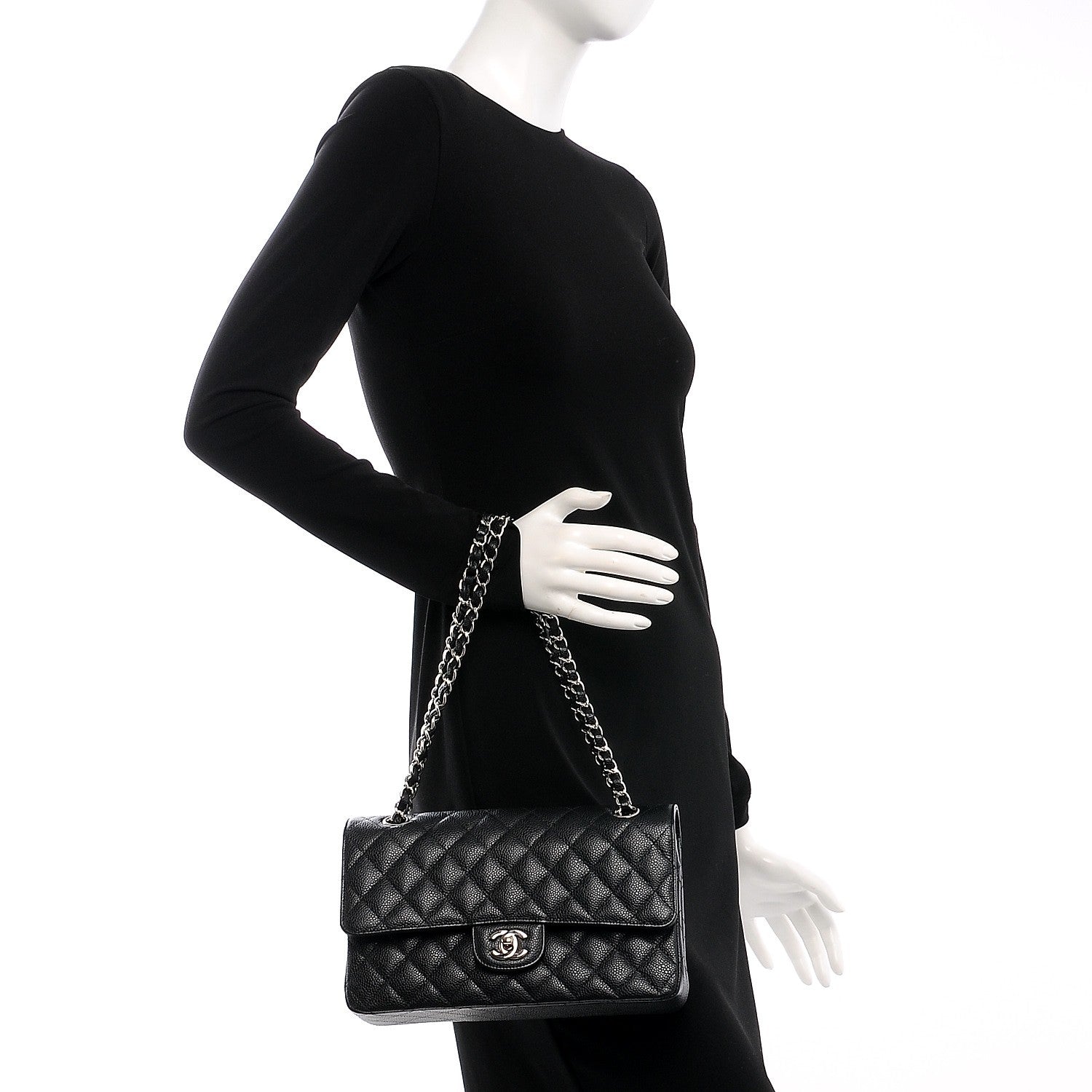 Chanel Caviar Quilted Medium Double Flap Black 2 of 8
