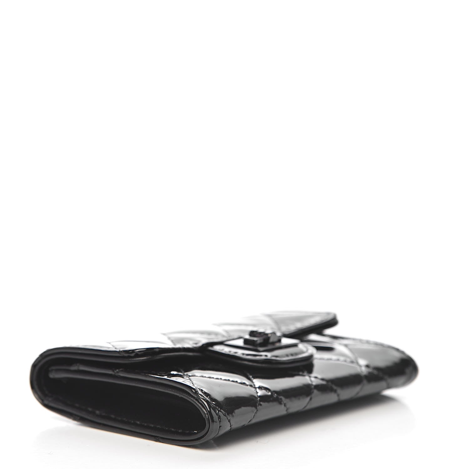 Chanel Patent Quilted Reissue Flap Card Holder So Black 4 of 9