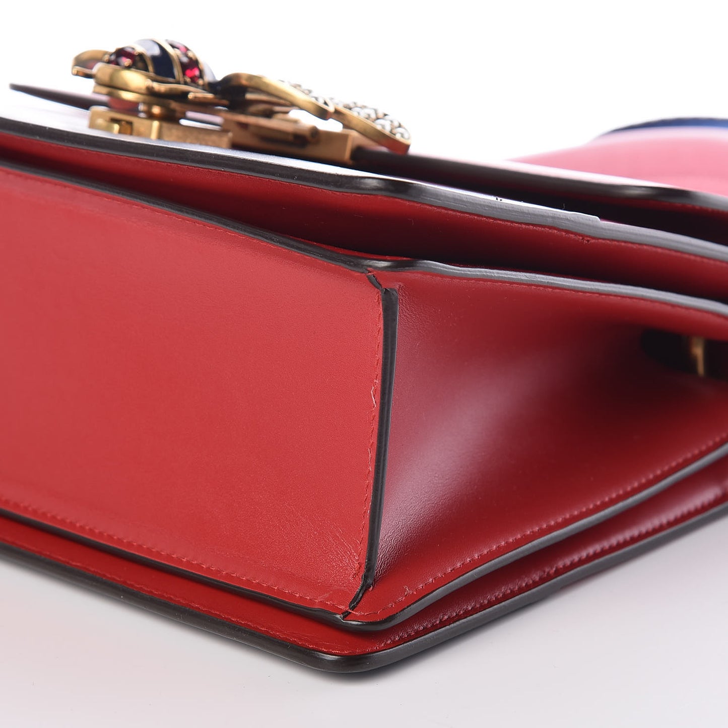 Calfskin Sylvie Web Small Queen Margaret Top Handle Bag Blue Agata Hibiscus Red Mystic White Sugar Pink
