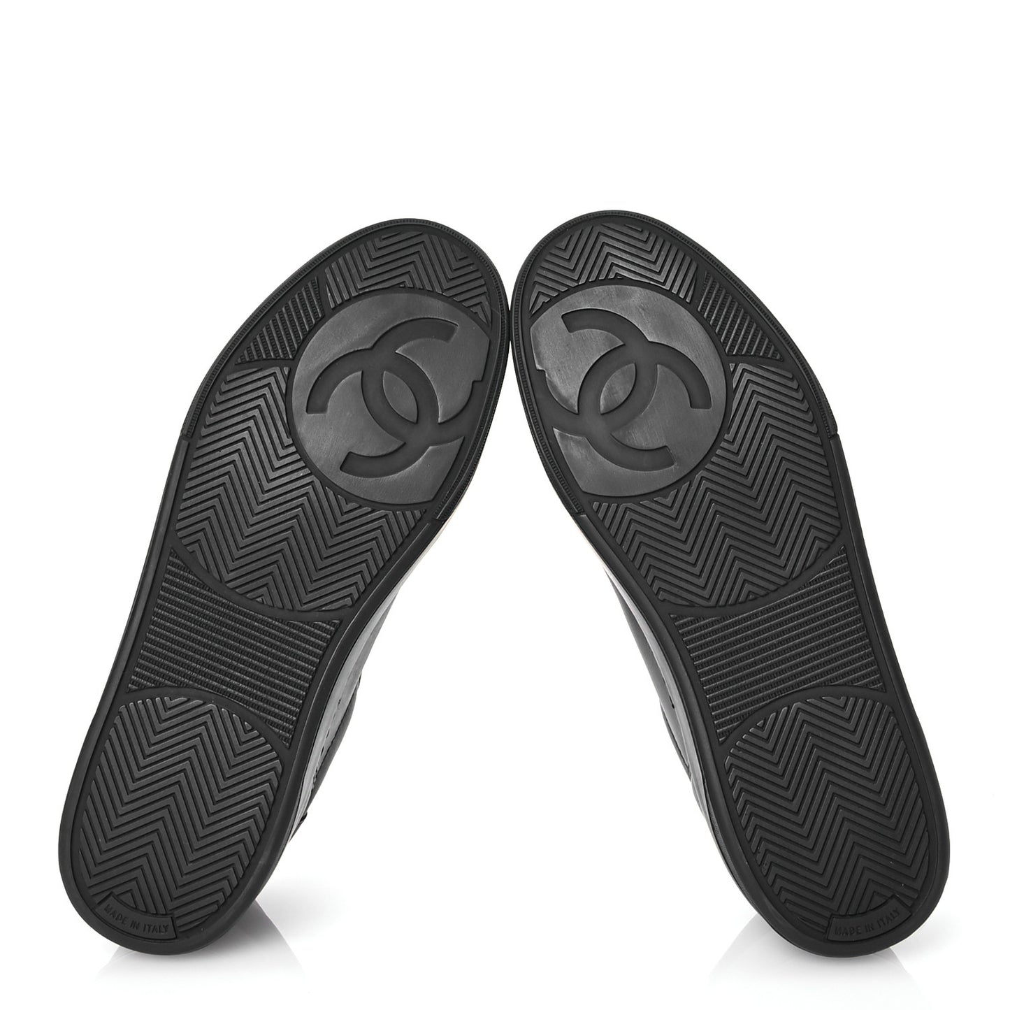 Calfskin Womens CC Logo Sneakers 38.5 Black