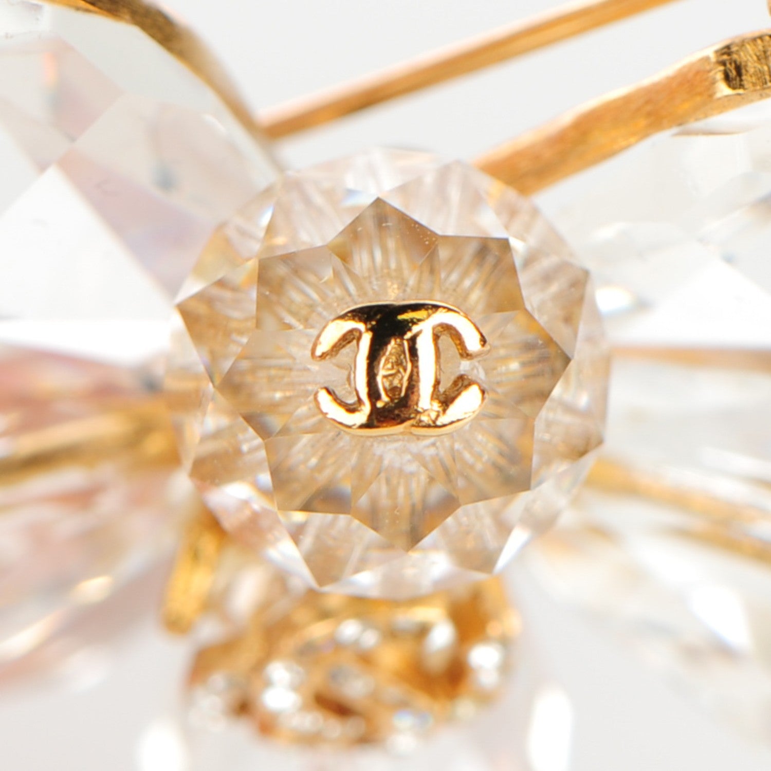 Chanel Crystal CC Brooch Gold 6 of 7