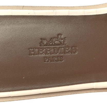 Hermes Matte Niloticus Crocodile Himalaya Oran Sandals 36 Blanc 8 of 9