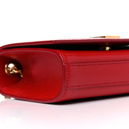 Saint Laurent Grain De Poudre Small Monogram Kate Satchel Red 10 of 11