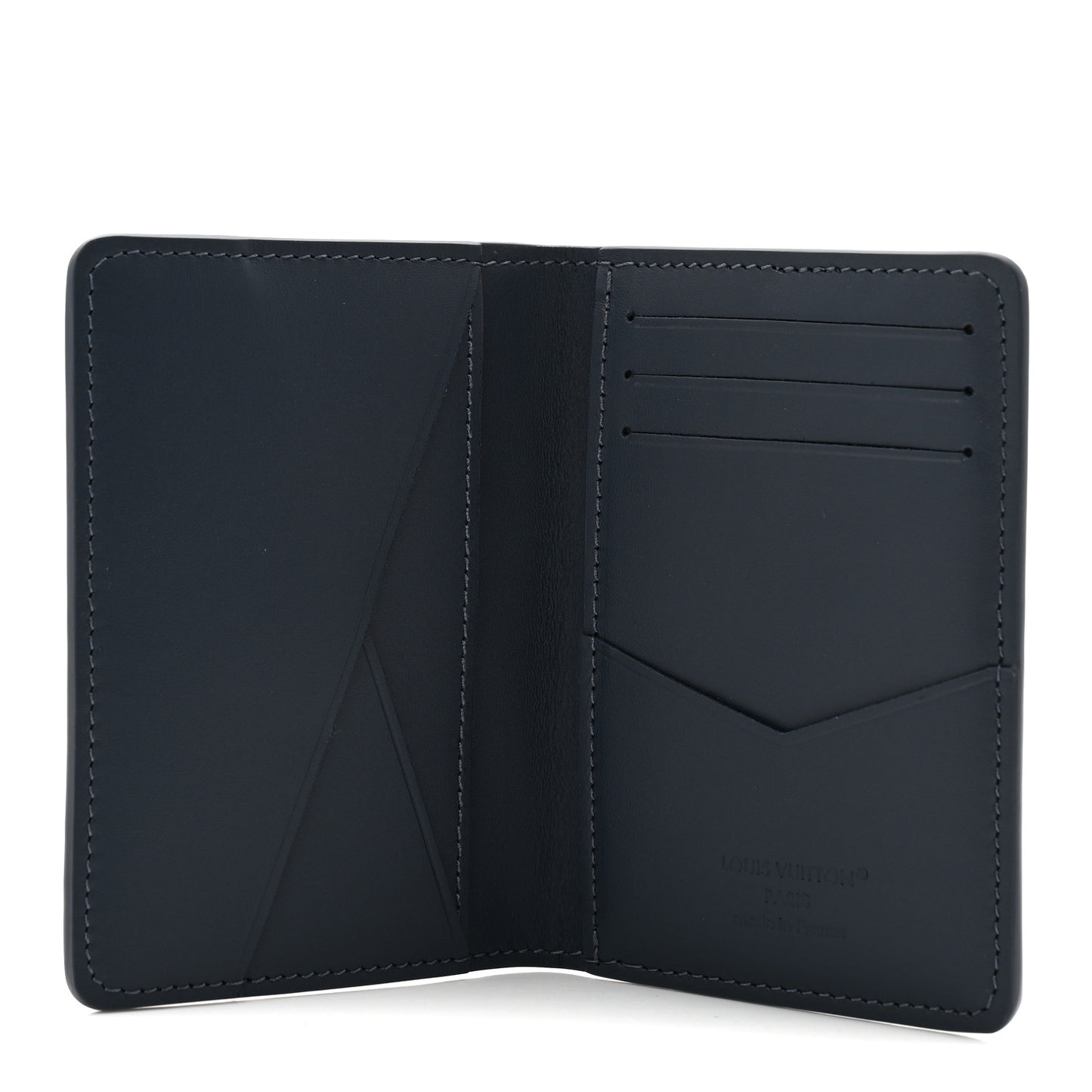 Calfskin Monogram Shadow Pocket Organizer Navy Blue White
