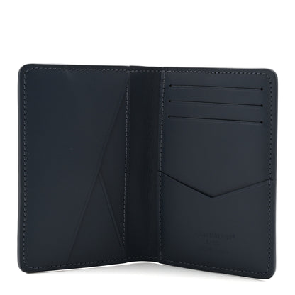 Louis Vuitton Calfskin Monogram Shadow Pocket Organizer Navy Blue White 5 of 7
