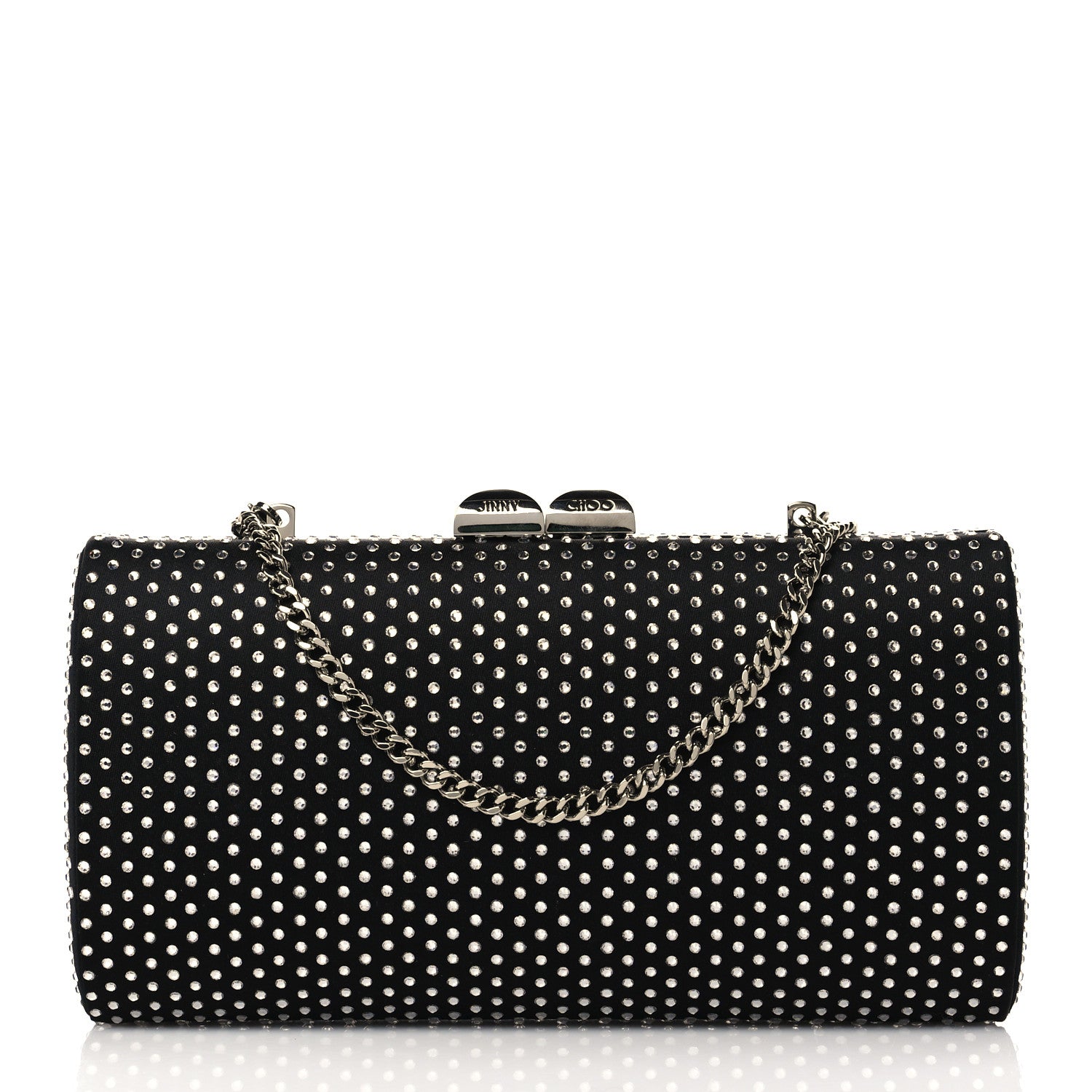 Jimmy Choo Satin Crystal Karlie Clutch Black 1 of 8
