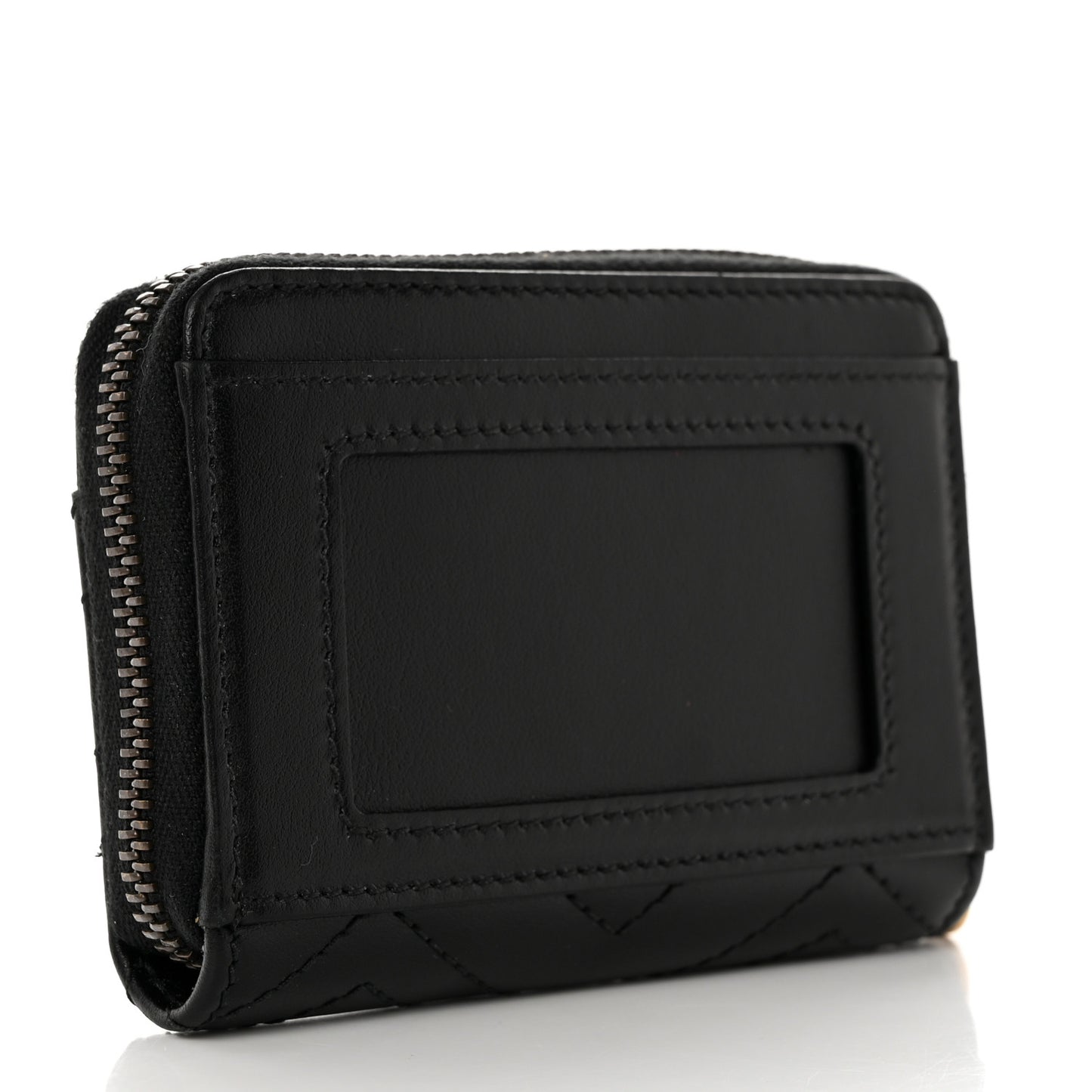 Calfskin Matelasse GG Marmont Zip Around Card Case Black