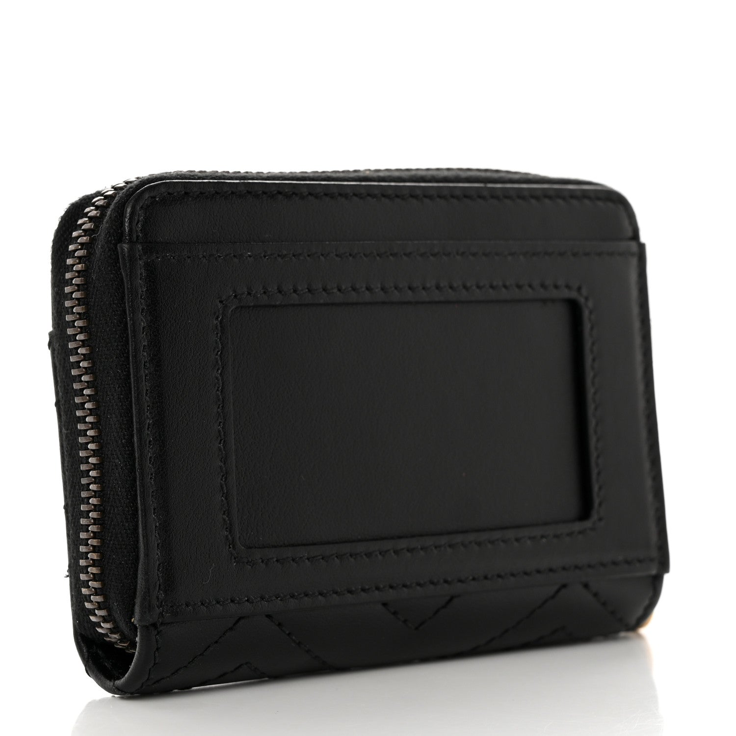 Gucci Calfskin Matelasse GG Marmont Zip Around Card Case Black 3 of 8
