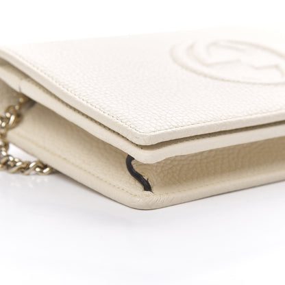 Gucci Pebbled Calfskin Soho Wallet on Chain Ivoire 8 of 9