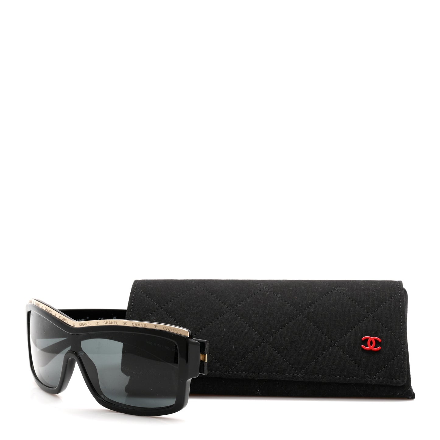 Acetate Shield Sunglasses 71504 Black