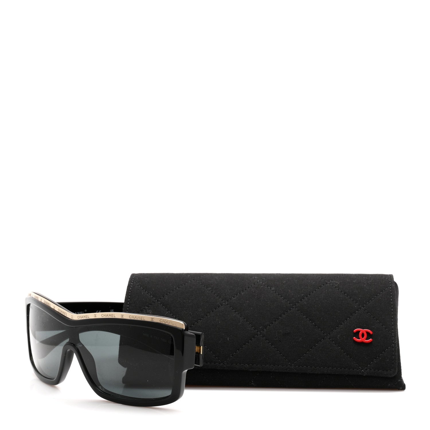 Chanel Acetate Shield Sunglasses 71504 Black 8 of 8