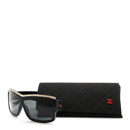 Chanel Acetate Shield Sunglasses 71504 Black 8 of 8